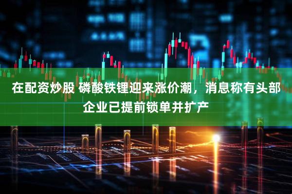 在配资炒股 磷酸铁锂迎来涨价潮，消息称有头部企业已提前锁单并扩产
